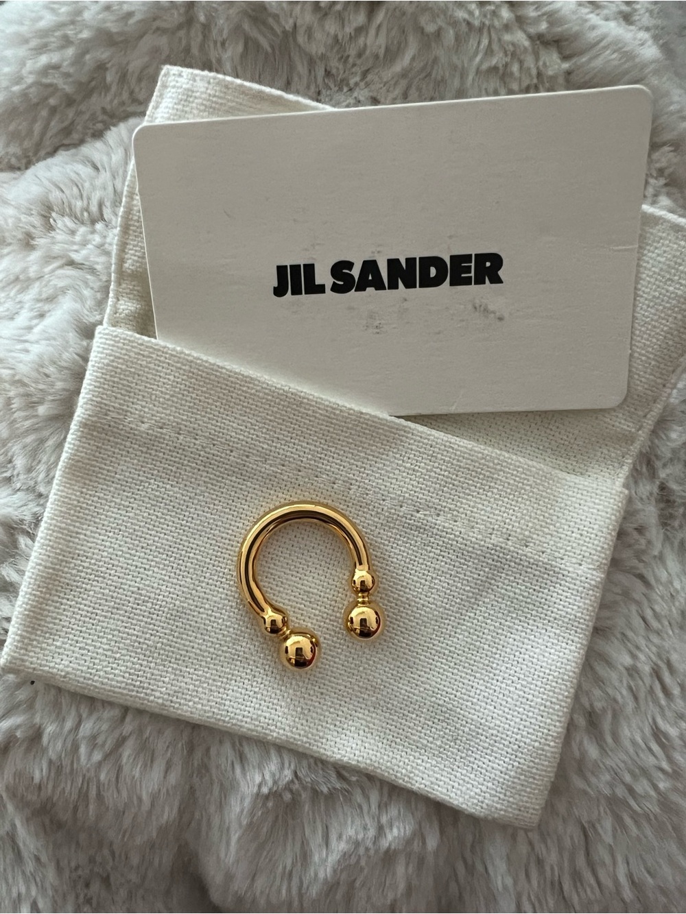 Jil Sander Gold-Tone Horseshoe Ring Accent Piece